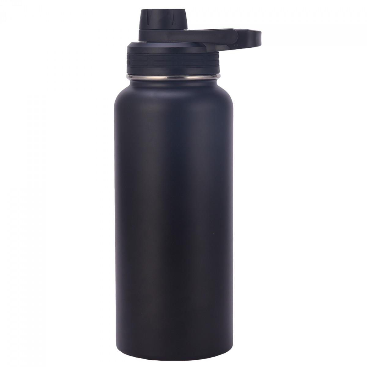 Garrafa Térmica Leonidas, 1L, 24h Frio e 12h Quente, Metal, Preto, LN-BT-ST1000MLB