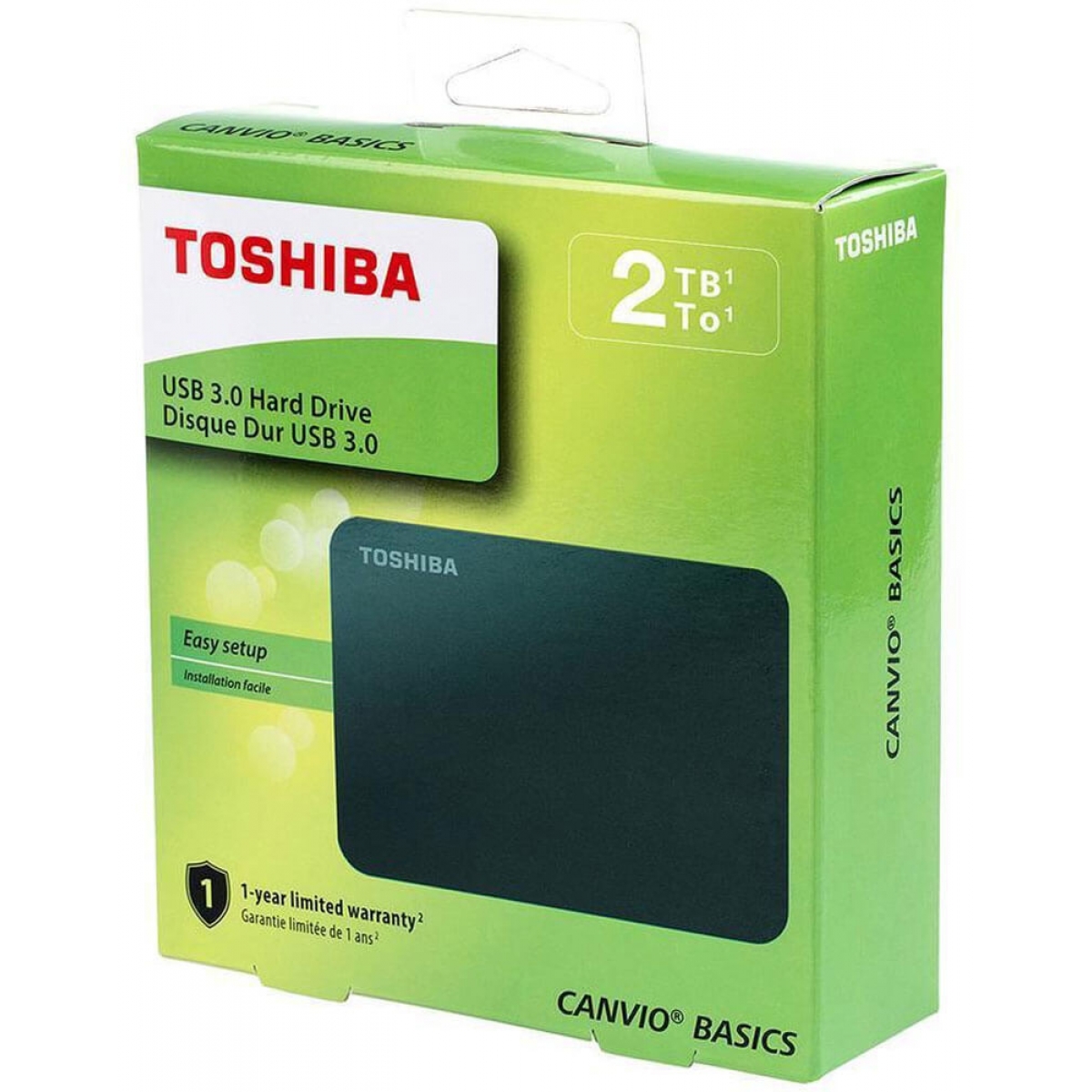 HD Externo Portátil Toshiba Canvio Basics 2TB HDTB420XK3AA USB 3.0 Preto