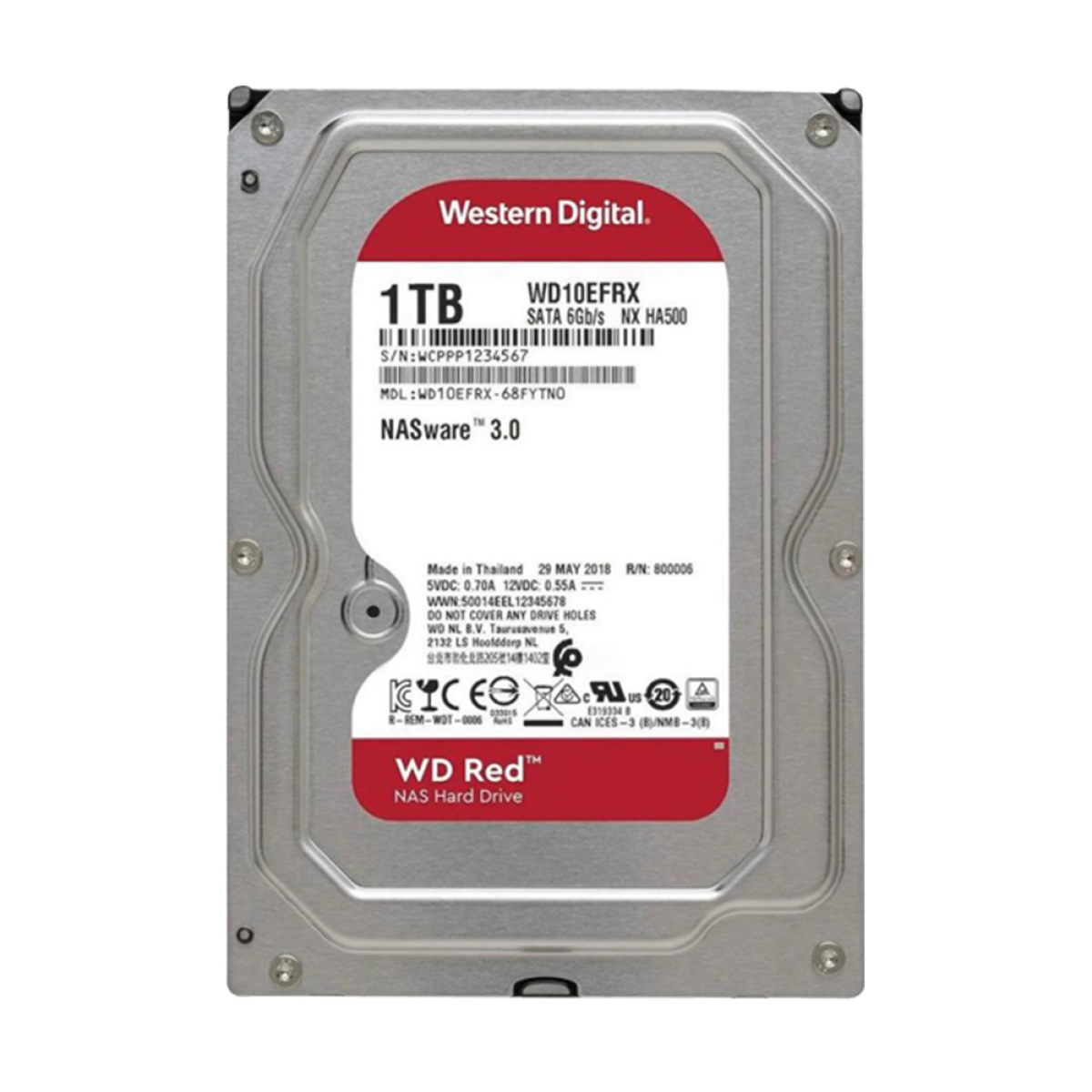 HD WD Red, 1TB, SATA, 5400RPM, NAS, 3.5', WD10EFRX