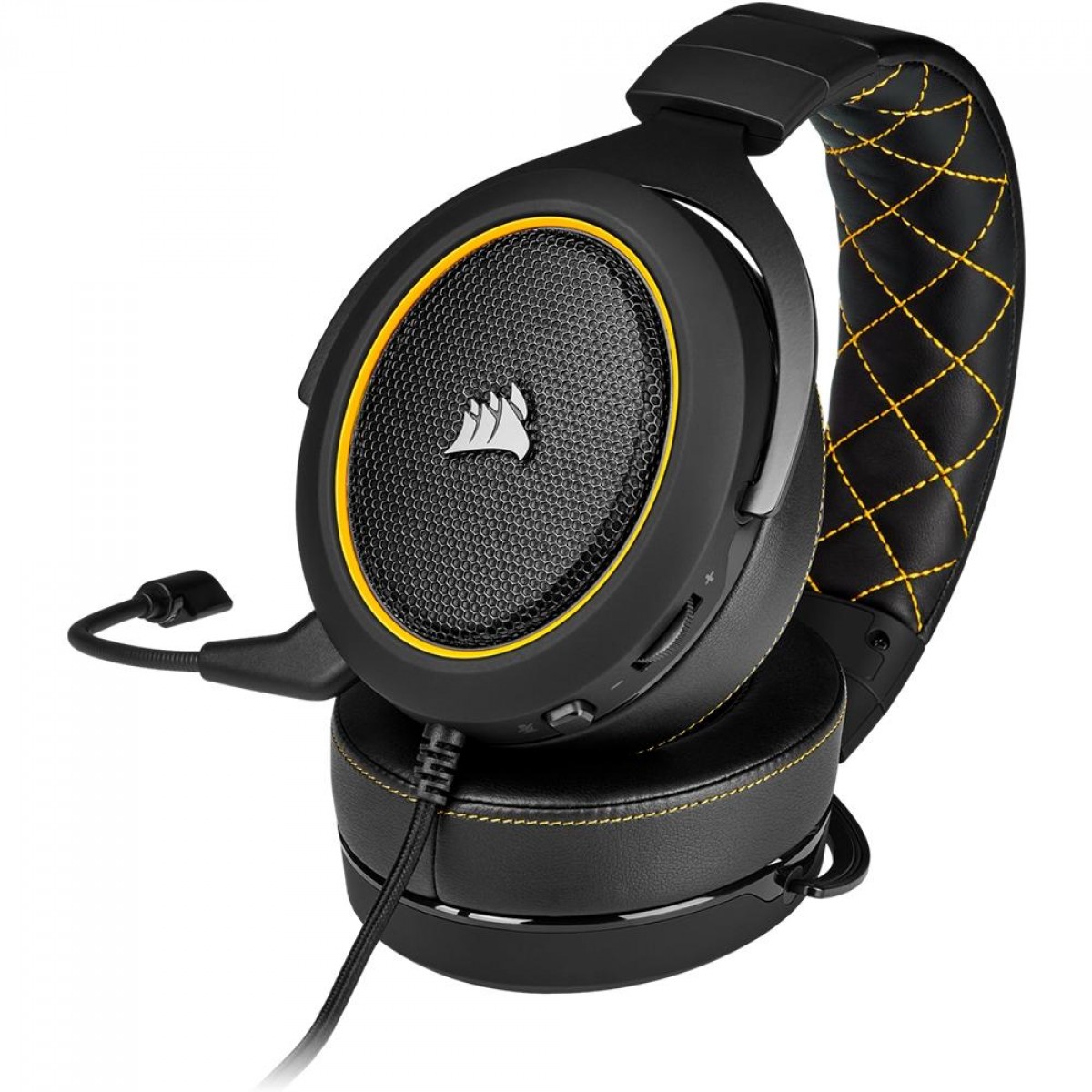 Headset Gamer Corsair HS60 PRO SURROUND, Com Fio, P2, Black/Yellow, CA-9011214-NA