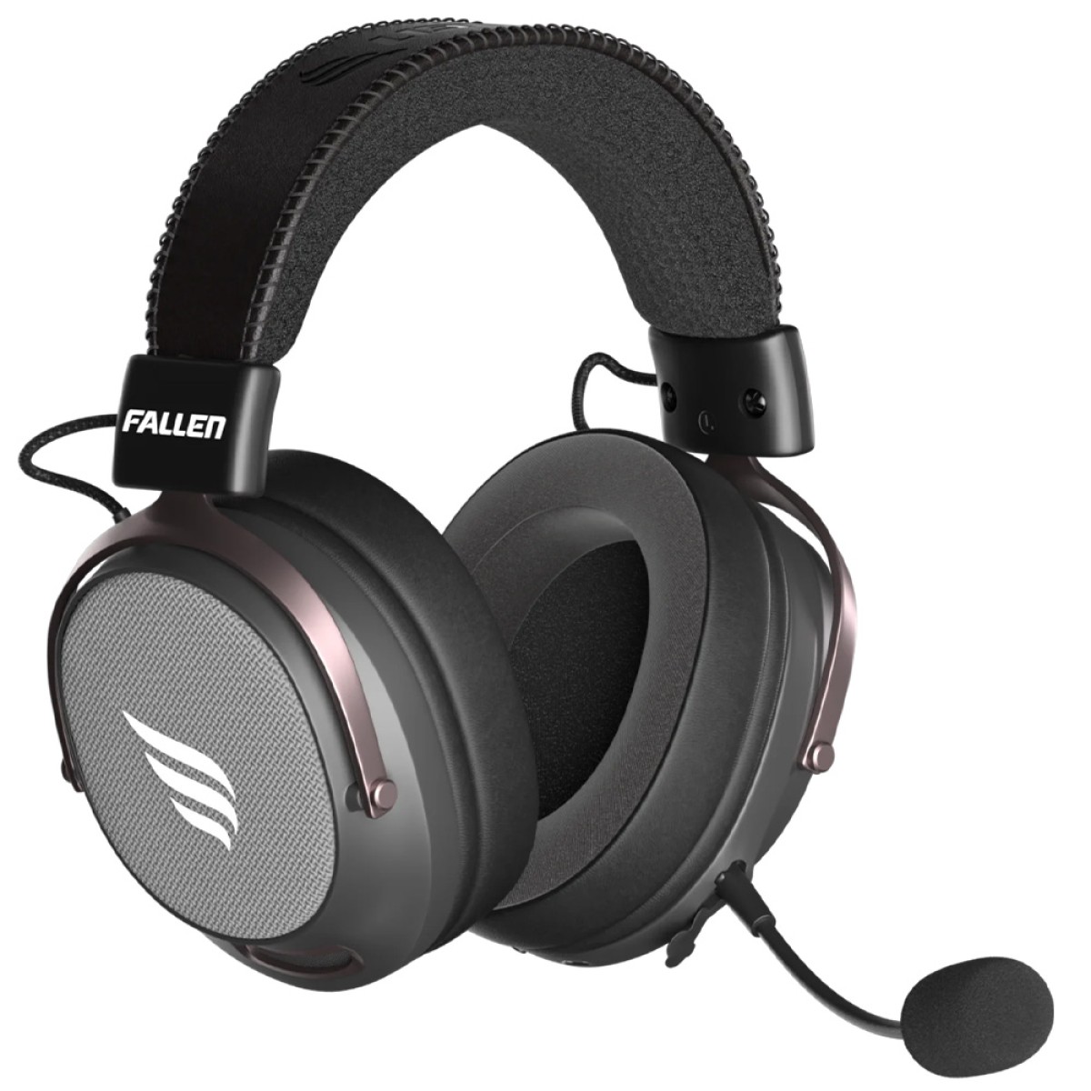 Headset Gamer Fallen Morcego Pro Black, Wireless/Bluetooth, 7.1 Virtual, Drivers de 53mm, Preto, HE00062