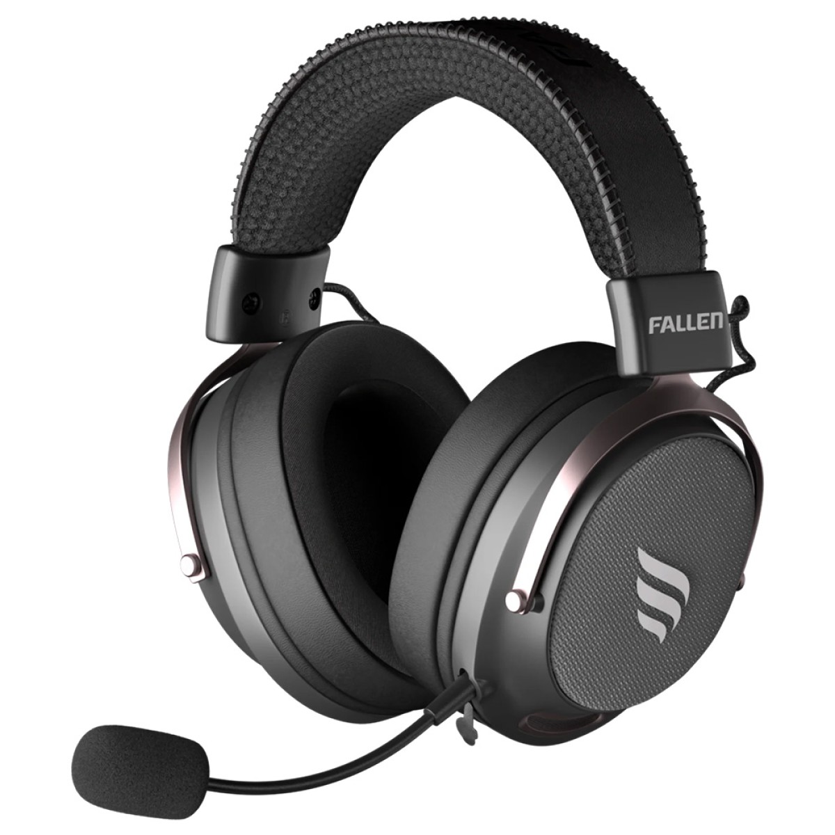 Headset Gamer Fallen Morcego Pro Black, Wireless/Bluetooth, 7.1 Virtual, Drivers de 53mm, Preto, HE00062