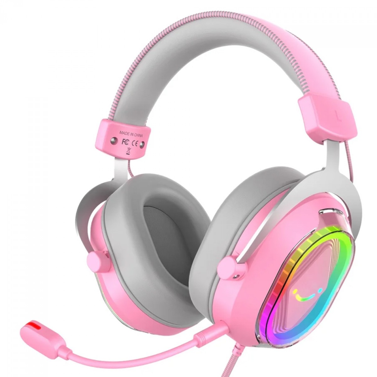 Headset Gamer Fifine AmpliGame H13, 7.1 Surround, RGB, USB, Rosa