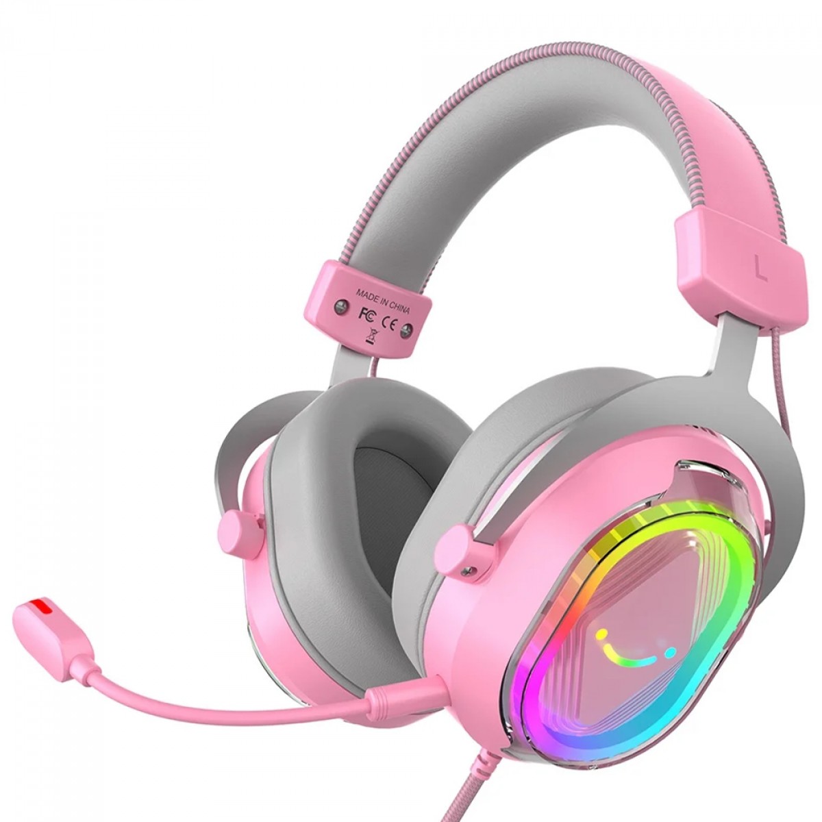 Headset Gamer Fifine AmpliGame H13, 7.1 Surround, RGB, USB, Rosa
