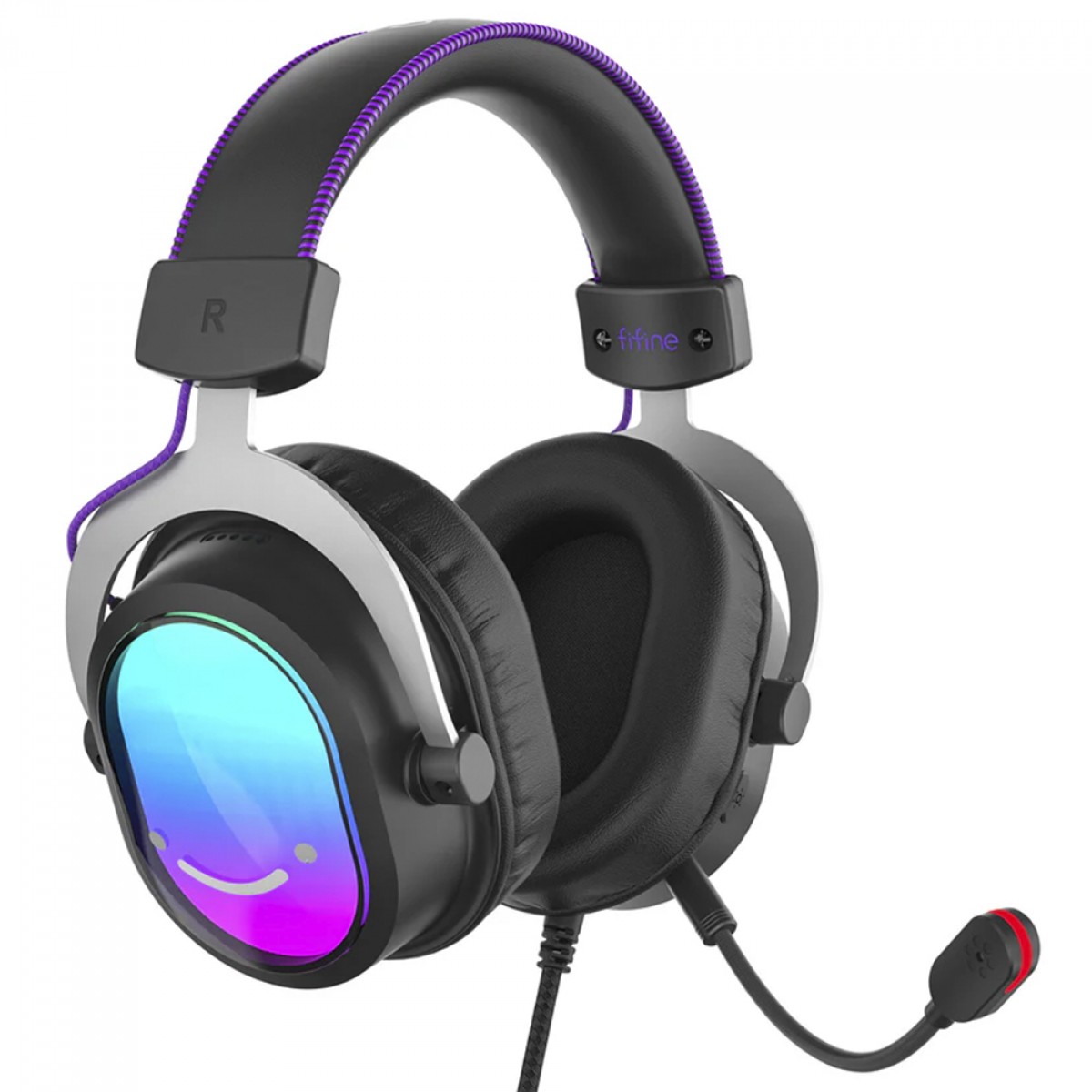 Headset Gamer Fifine AmpliGame H16, 7.1 Surround, RGB, USB, Black