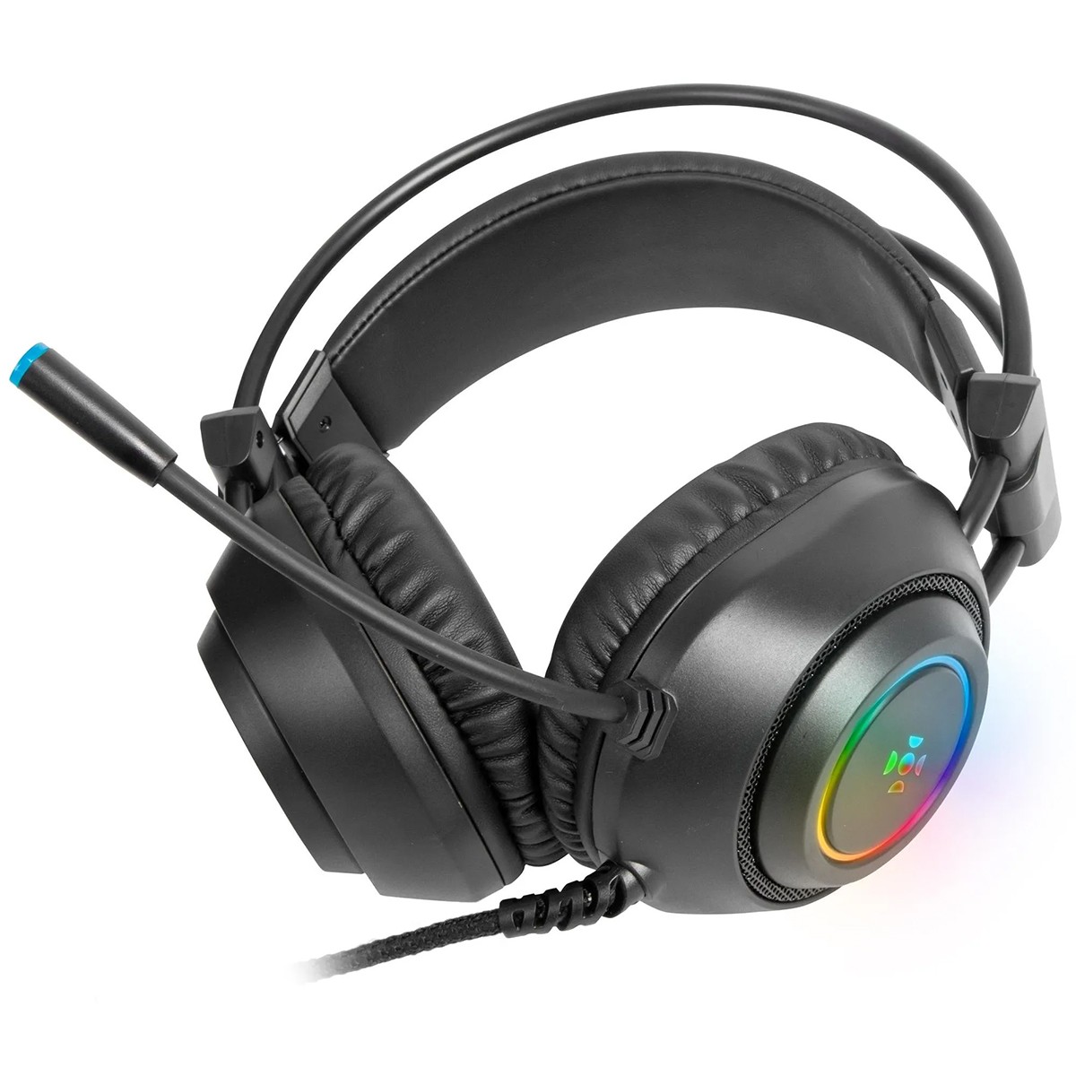 Headset Gamer Fortrek Crusader, Rainbow, P2+USB, Preto, 70555