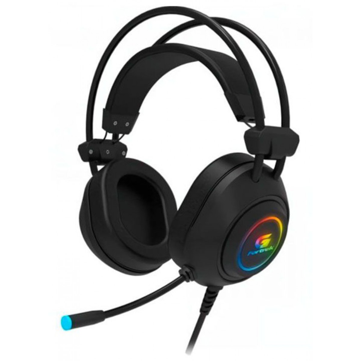 Headset Gamer Fortrek Crusader, Rainbow, USB, Preto, 70555