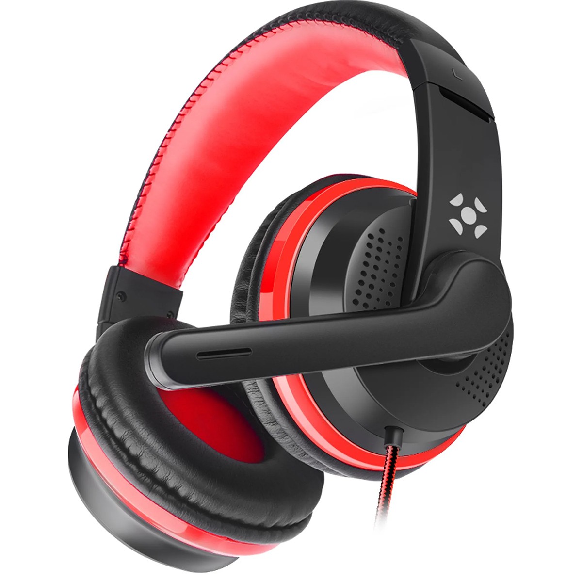 Headset Gamer Fortrek Spider Black, P3, Drivers de 40mm, Preto e Vermelho