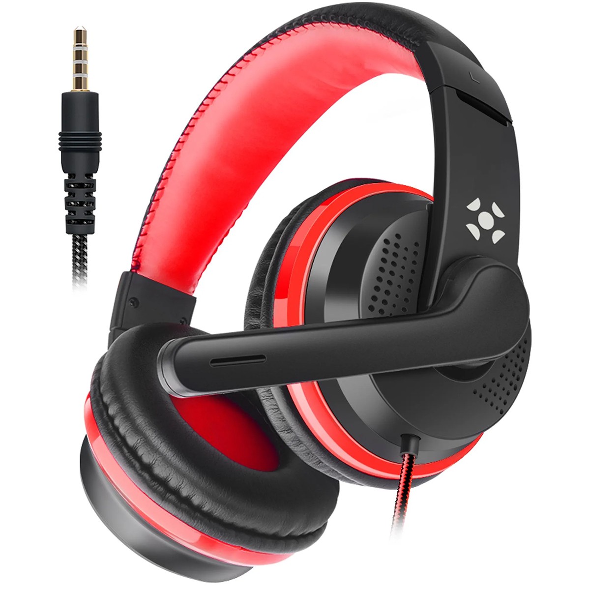 Headset Gamer Fortrek Spider Black, P3, Drivers de 40mm, Preto e Vermelho