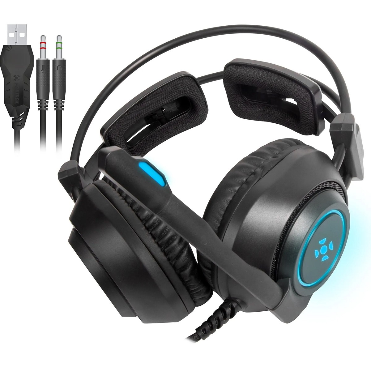 Headset Gamer Fortrek Vickers, RGB, P2+USB, Preto, 70556