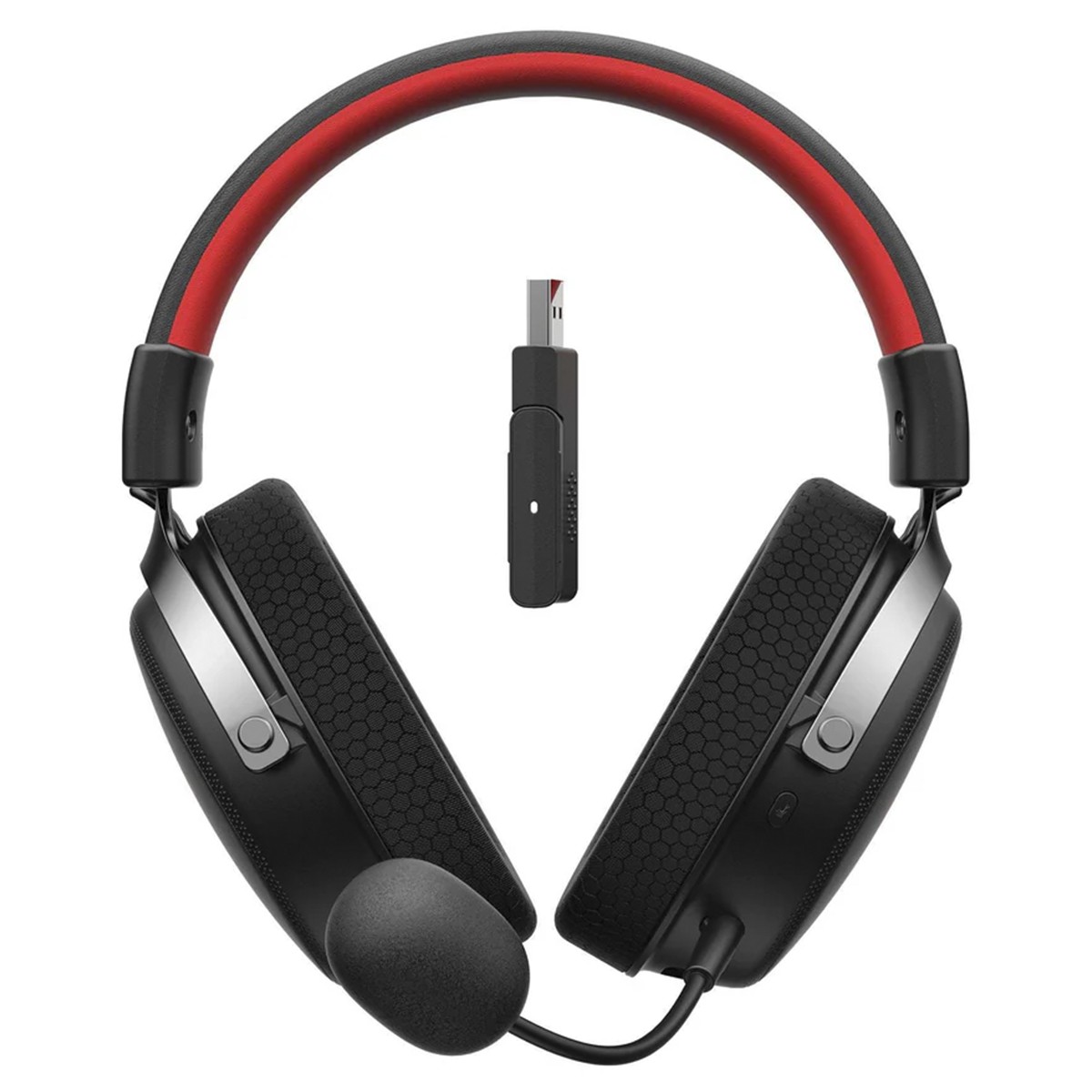 Headset Gamer Havit Five-Mode H2015 Pro, Wireless, Bluetooth, USB, USB-C, 3.5mm, Drivers de 53mm, Preto/Vermelho