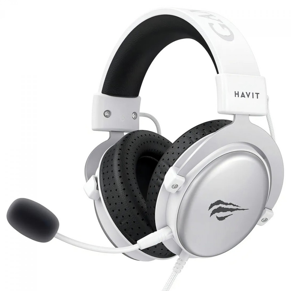 Headset Gamer Havit H2015D, 3.5mm, Drivers de 50mm, Branco/Preto, H2015D-WHT