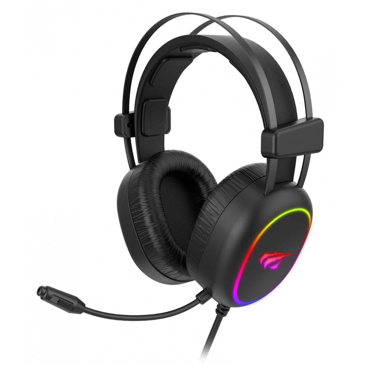 Headset Gamer Havit, RGB, Stereo, Black, H2016D