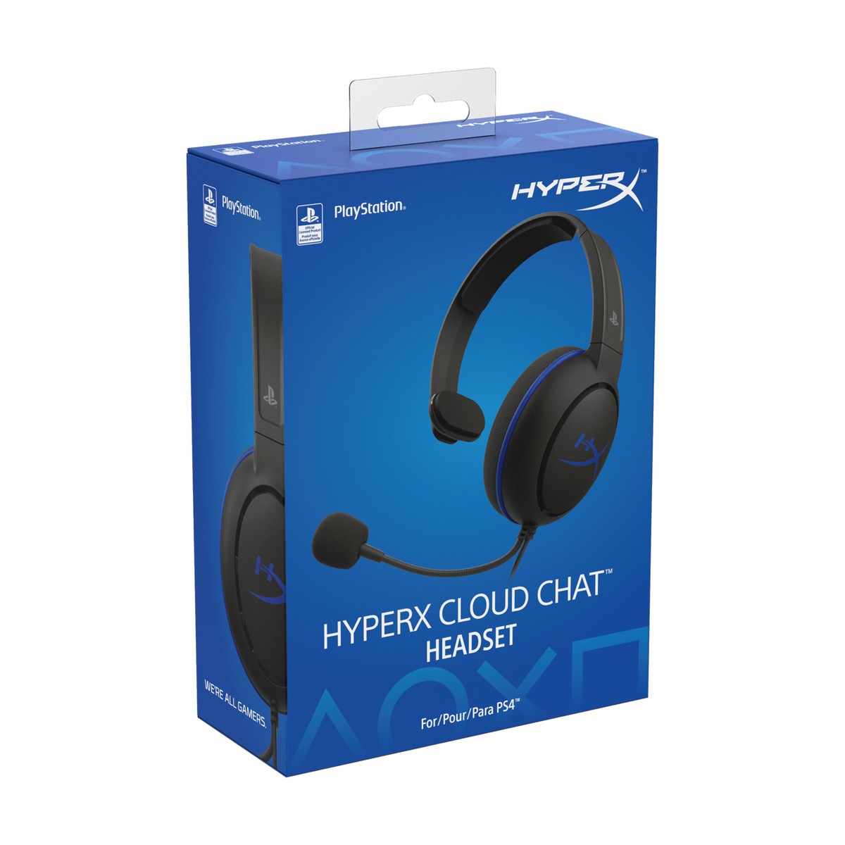 Headset Gamer HyperX Cloud Chat, Drivers 40mm, PS5 e PS4, P3, Black/Blue, HX-HSCCHS-BK/AM