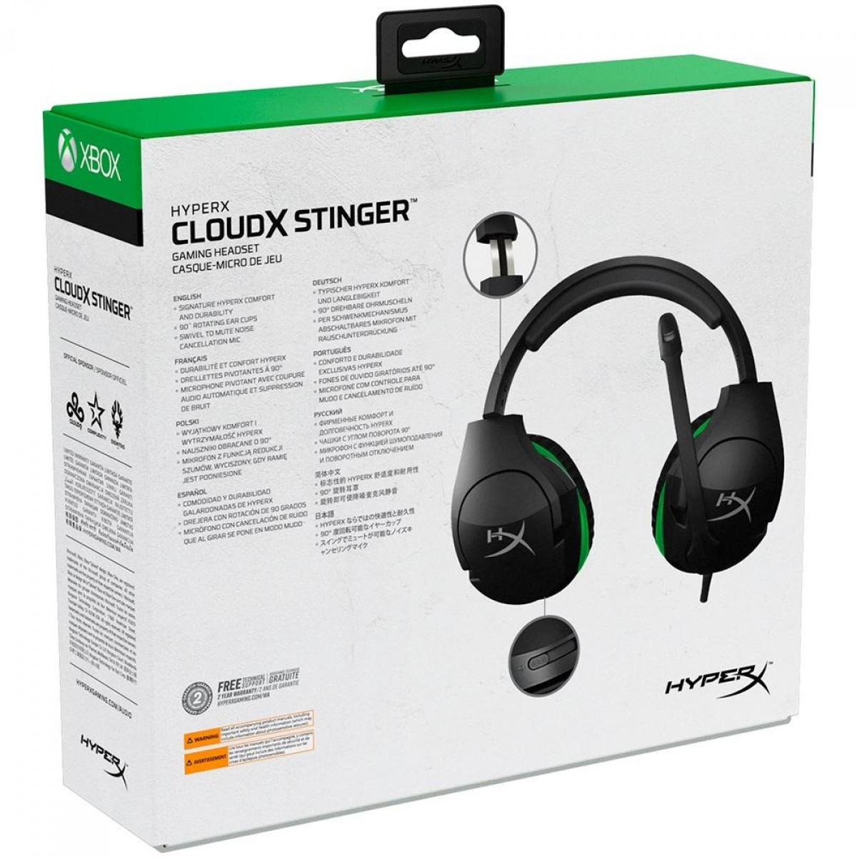 Headset Gamer HyperX CloudX Stinger, Drivers 50mm, Xbox, P3, Black/Green, HX-HSCSX-BK/WW
