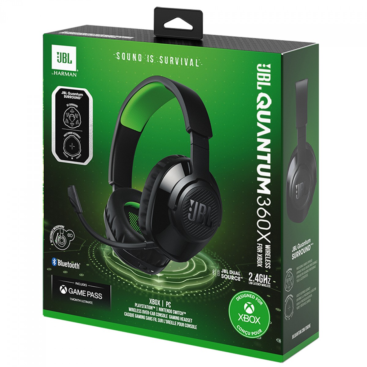 Headset Gamer JBL Quantum 360X, Wireless, Bluetooth, Drivers de 40mm, Licenciado Xbox, Preto, JBLQUANTUM360XBLK - WIRELESS
