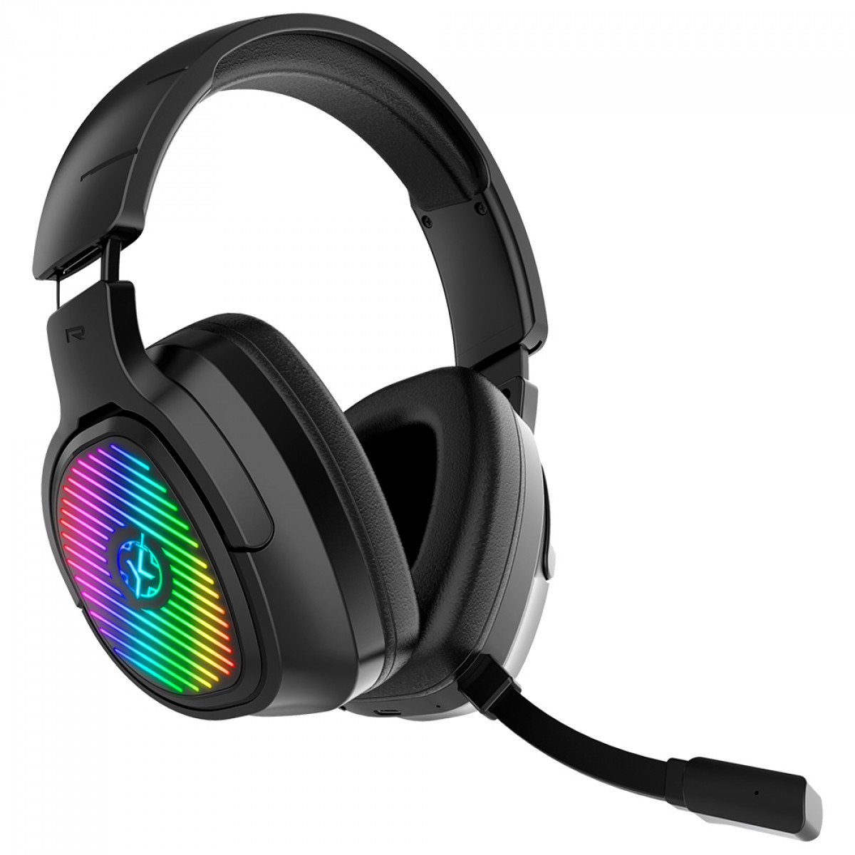 Headset Gamer Kalkan Ragnar, RGB, Wireless/Bluetooth, Drivers de 50mm, 7.1 Surround Virtual, Preto, KLK00025