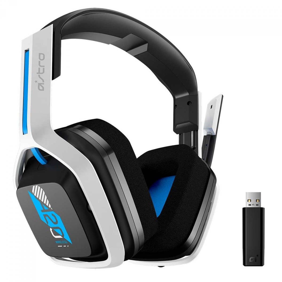 Headset Gamer Logitech Astro A20 Gen 2, USB, PS5/4, PC/MAC, White/Blue, 939-001877