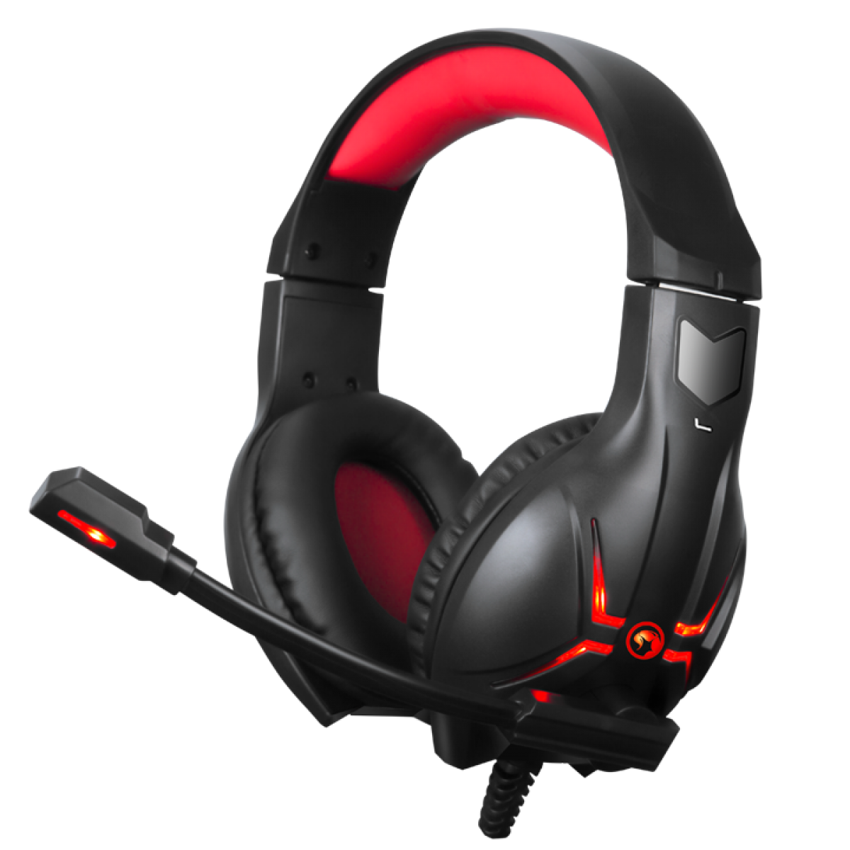 Headset Gamer Marvo HG8928, 3.5mm+USB, PC, Led Vermelho, Black/Red