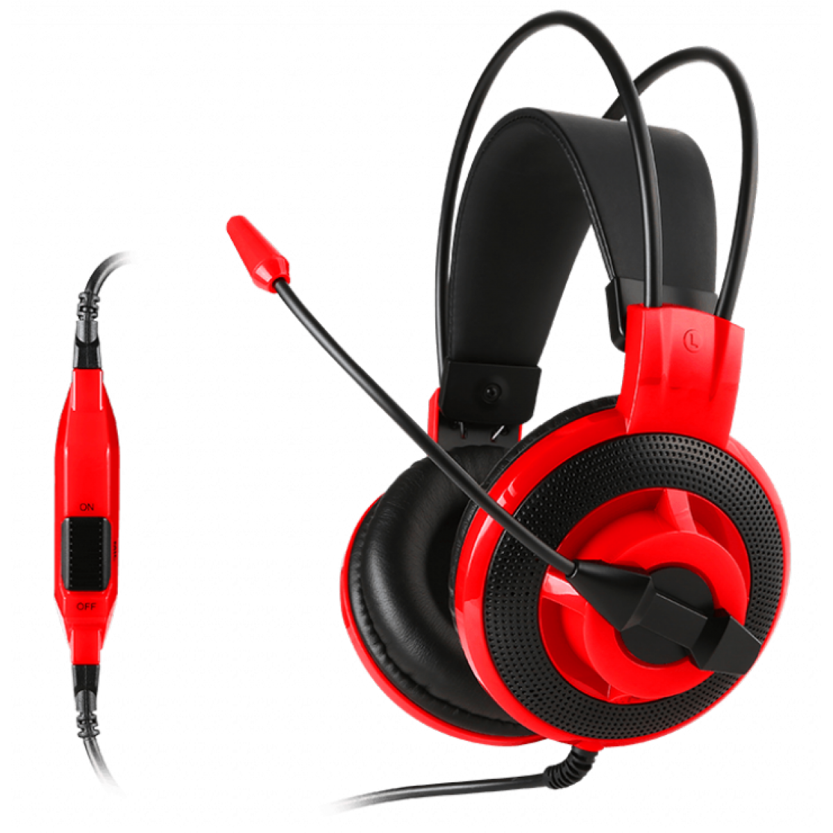 Headset Gamer MSI DS501, 3.5mm, Black/Red