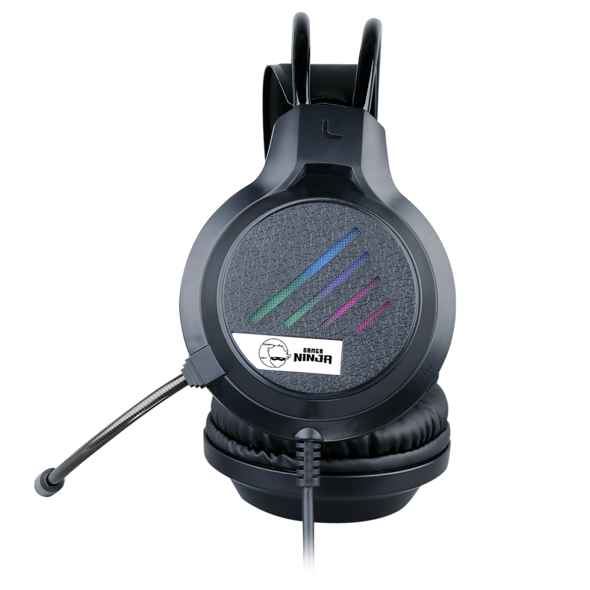 Headset Gamer Ninja Slice, 3.5mm, PC, RGB, Drivers 50mm, Black