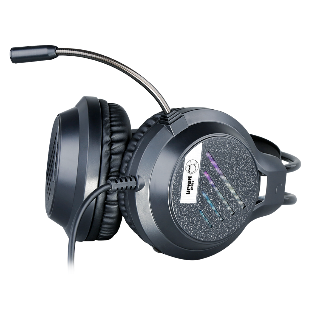 Headset Gamer Ninja Slice, 3.5mm, PC, RGB, Drivers 50mm, Black