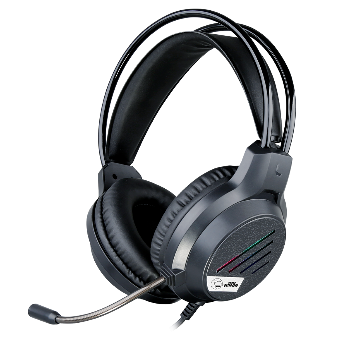 Headset Gamer Ninja Slice, 3.5mm, PC, RGB, Drivers 50mm, Black