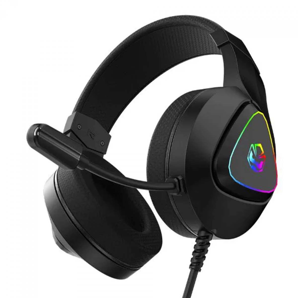 Headset Gamer PCYES Deffy Black Vulcan, USB, RGB, Drivers de 50mm, Preto, HGDF50BV