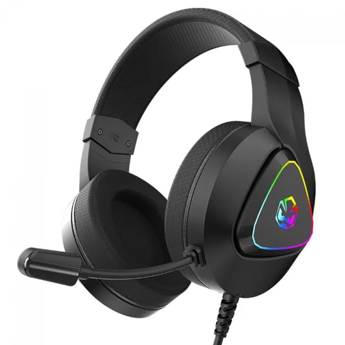 Headset Gamer PCYES Deffy Black Vulcan, USB, RGB, Drivers de 50mm, Preto, HGDF50BV