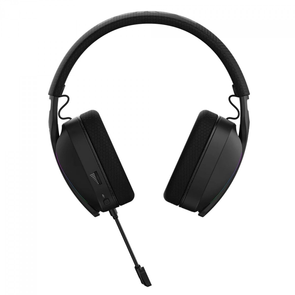 Headset Gamer PCYES Nowy Black Vulcan, USB, RGB, Drivers de 40mm, Preto, HGNW40BV