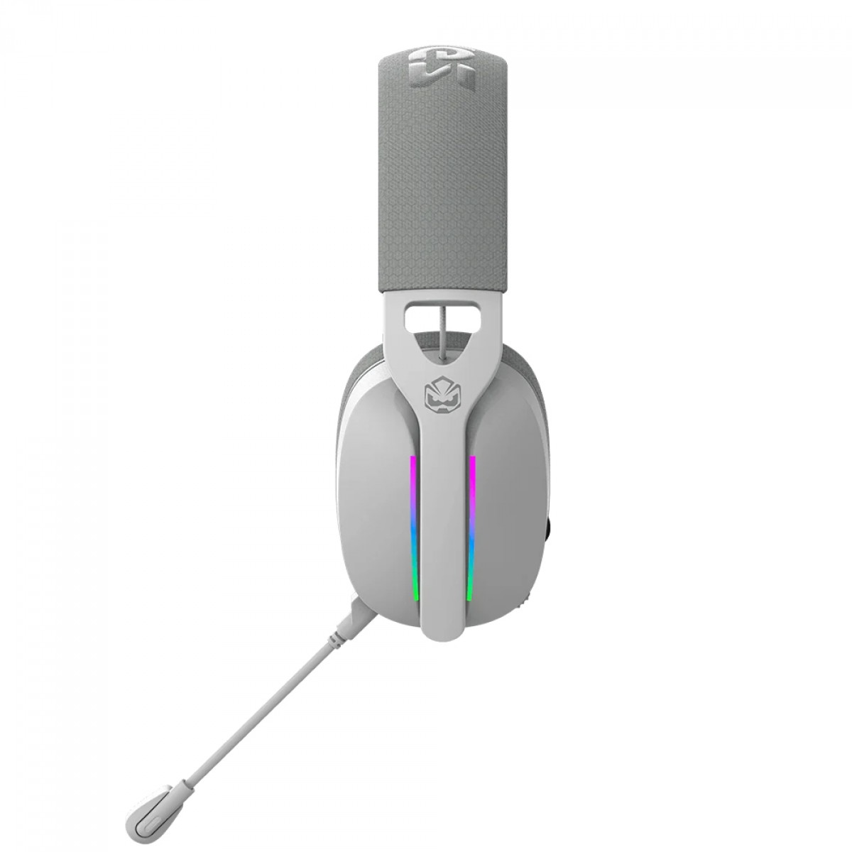 Headset Gamer PCYES Nowy White Ghost, USB, RGB, Drivers de 40mm, Branco, HGNW40WG