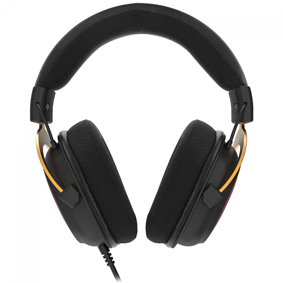 Headset Gamer Redragon Harry Potter Zeus Hogwarts, RGB, USB, Surround 7.1 Virtual, Com Kit Customização, Preto e Dourado, HP-510 RGB