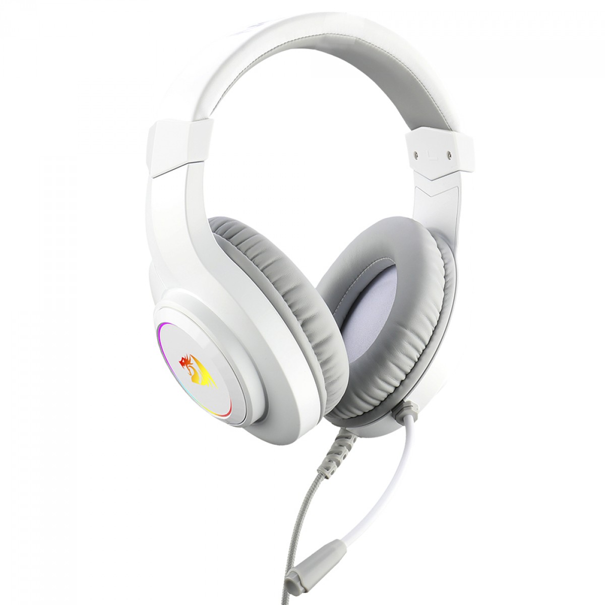 Headset Gamer Redragon Hylas Lunar White, 3.5mm + USB, Múltiplas Plataformas, RGB, H260-W