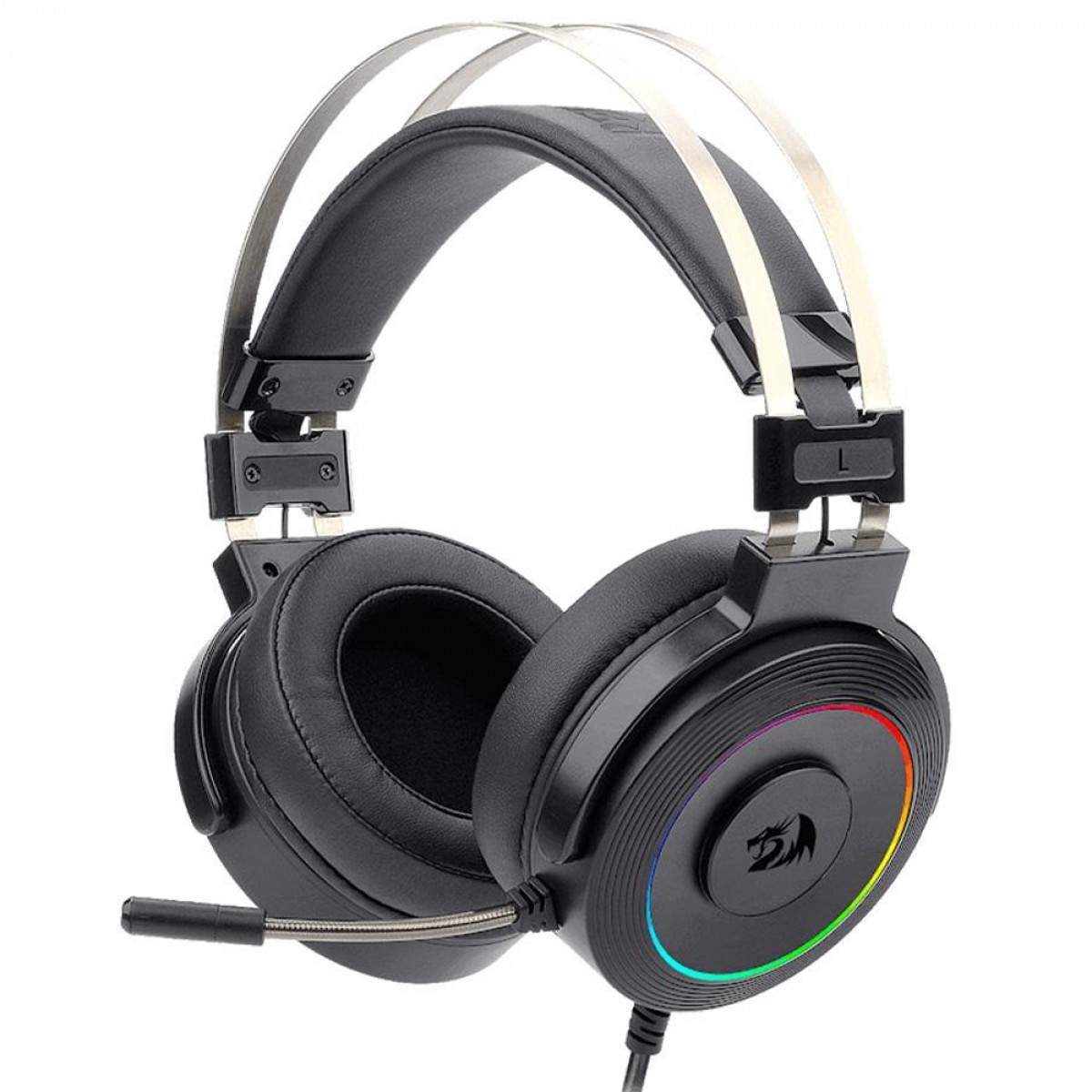 Headset Gamer Redragon Lamia 2 H320 RGB, Drivers 40mm, Surround 7.1, Preto, Suporte Incluso