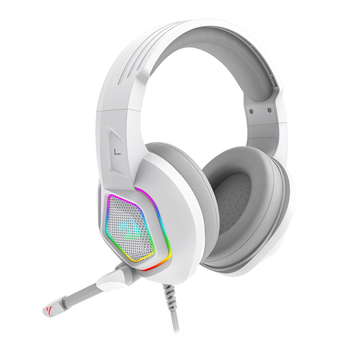 Headset Gamer Redragon Medea, RGB, 3.5mm, Múltiplas Plataformas, White, H280W-RGB