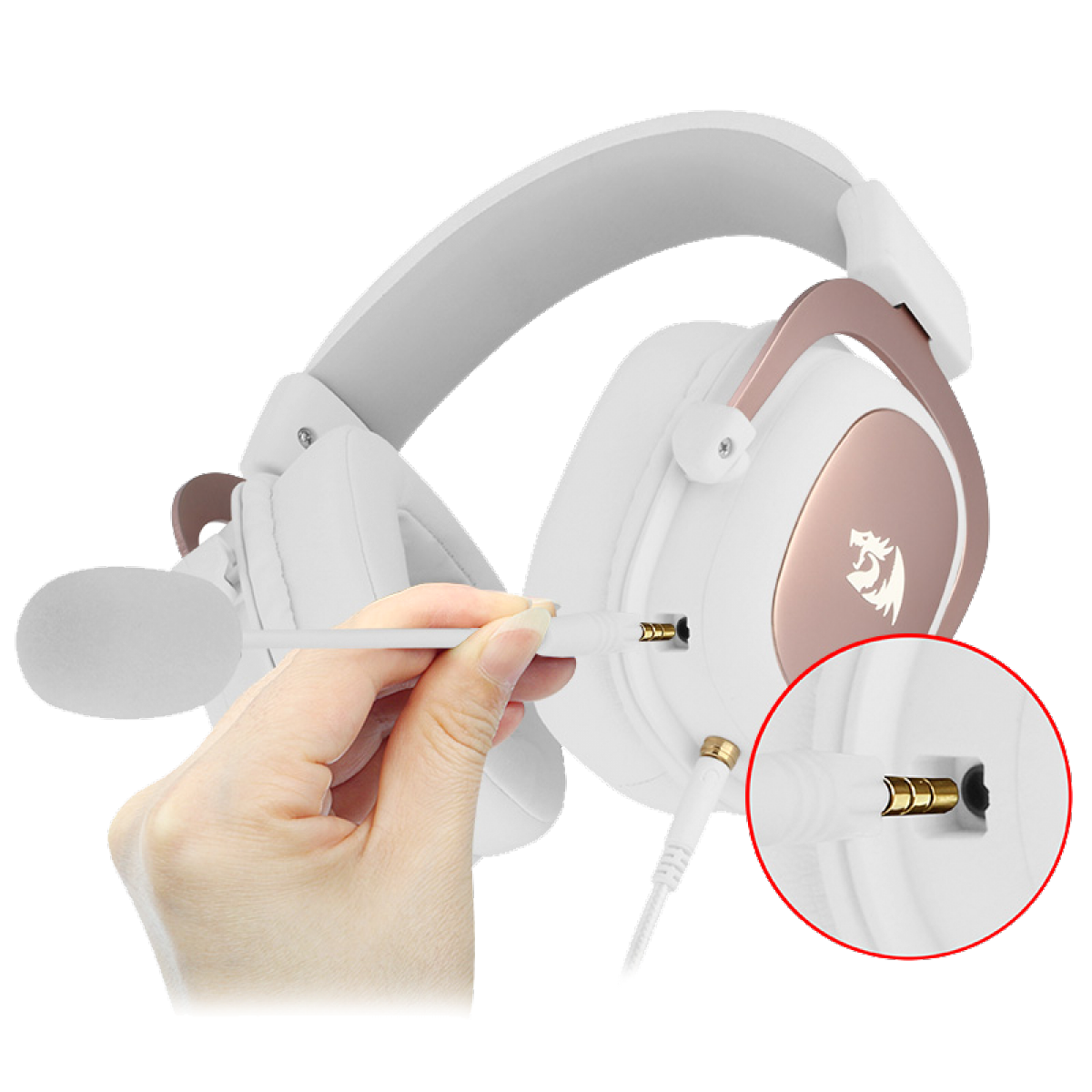 Headset Gamer Redragon Zeus 2, 7.1, Branco H510W