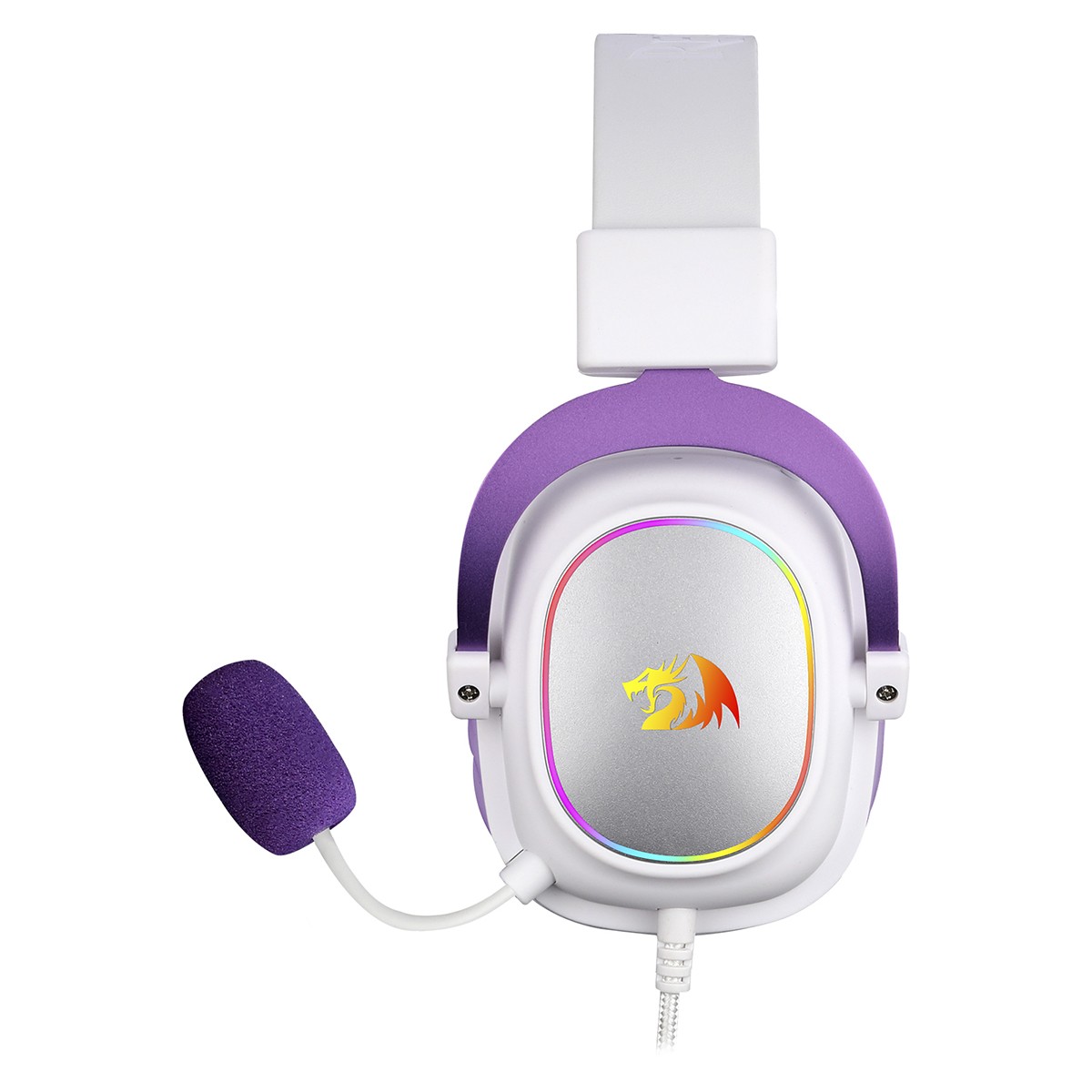 Headset Gamer Redragon Zeus X, USB, Surround 7.1, RGB, White/Purple, H510WP-RGB