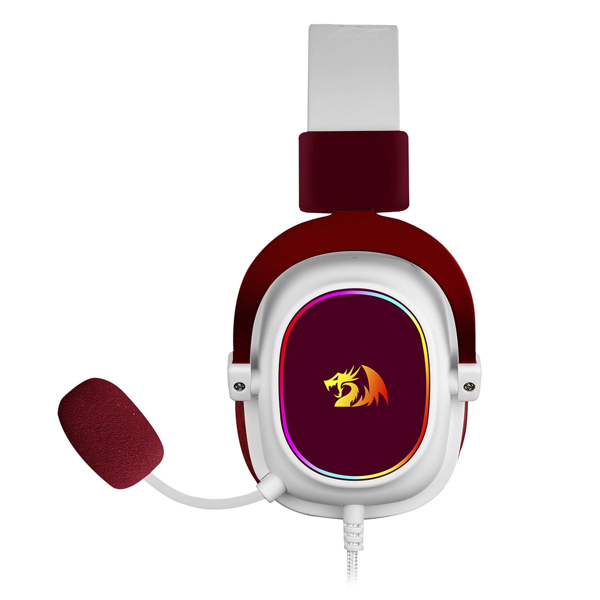 Headset Gamer Redragon Zeus X, USB, Surround 7.1, RGB, White/Red, H510RGB-RED