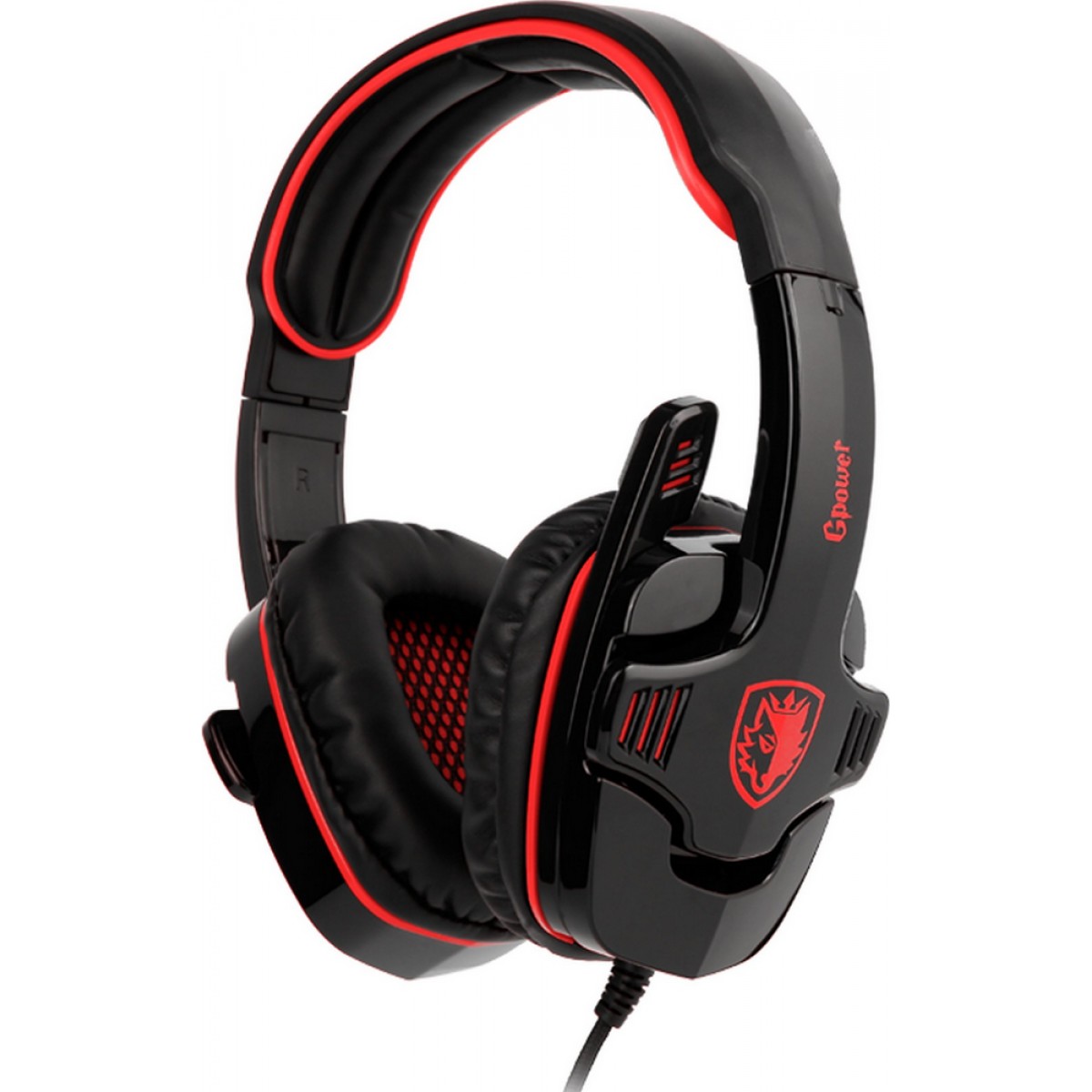 Headset Gamer Sades Sa-708 Gpower, Stereo, Black/Red, SA-708