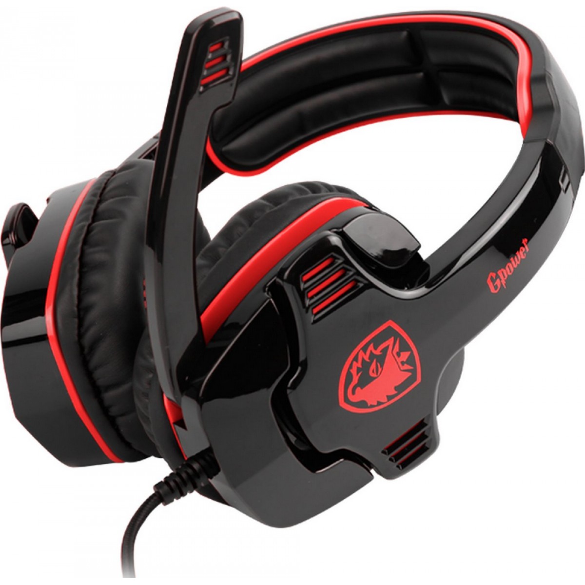 Headset Gamer Sades Sa-708 Gpower, Stereo, Black/Red, SA-708