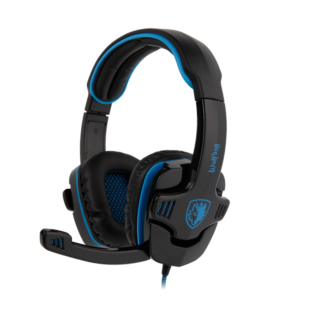 Headset Gamer Sades Sa-901 Wolfang, Stereo, Black/Blue, SA-901