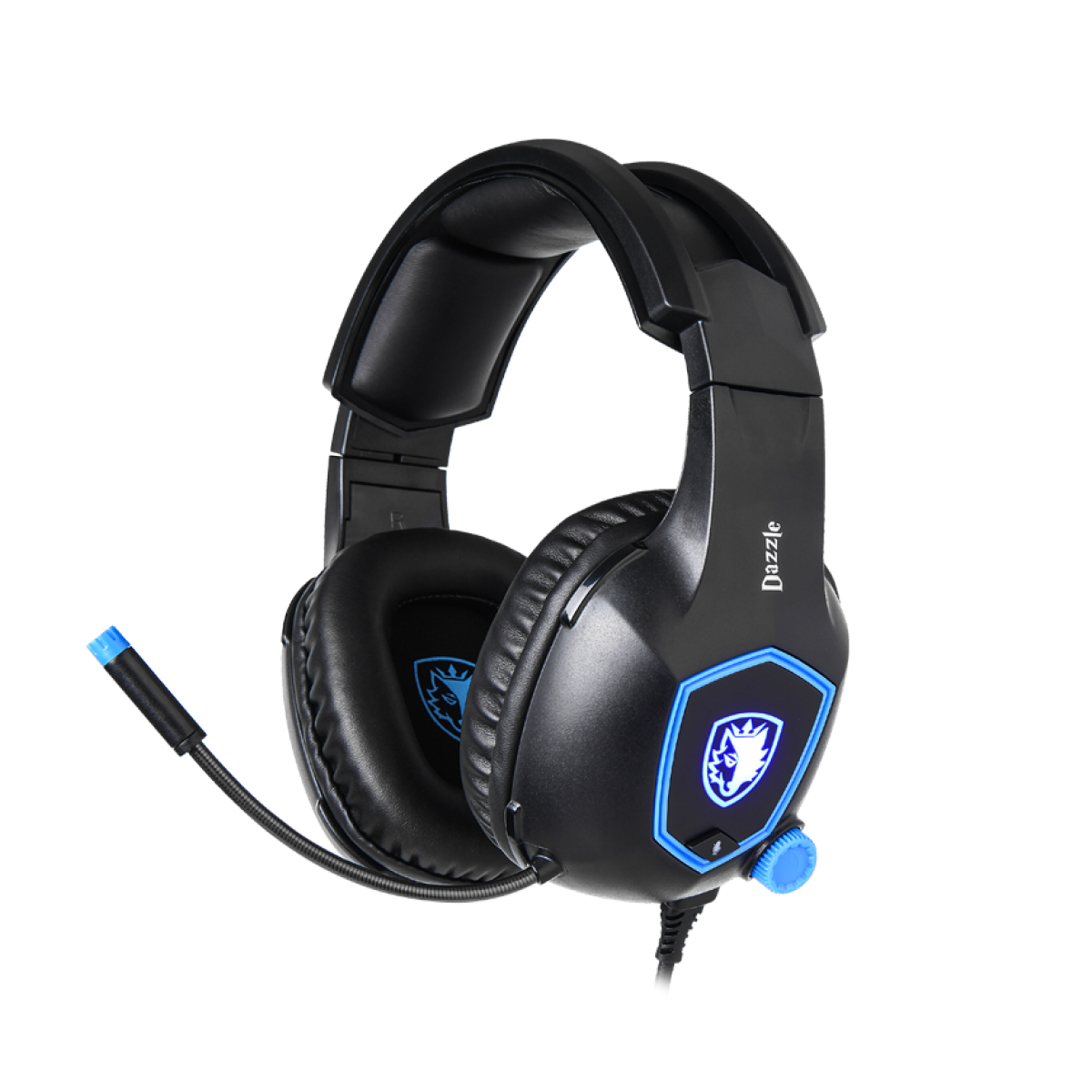 Headset Gamer Sades Sa-905 Dazzle, 7.1 Surround, Black/Blue, Sa-905