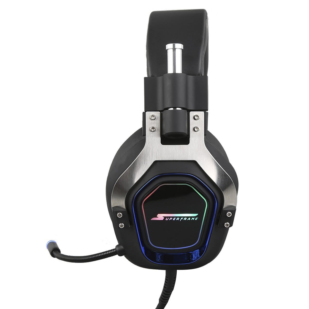 Headset Gamer SuperFrame PRAGMA, Drivers de 50mm, 7.1 Surround, RGB, USB, Black