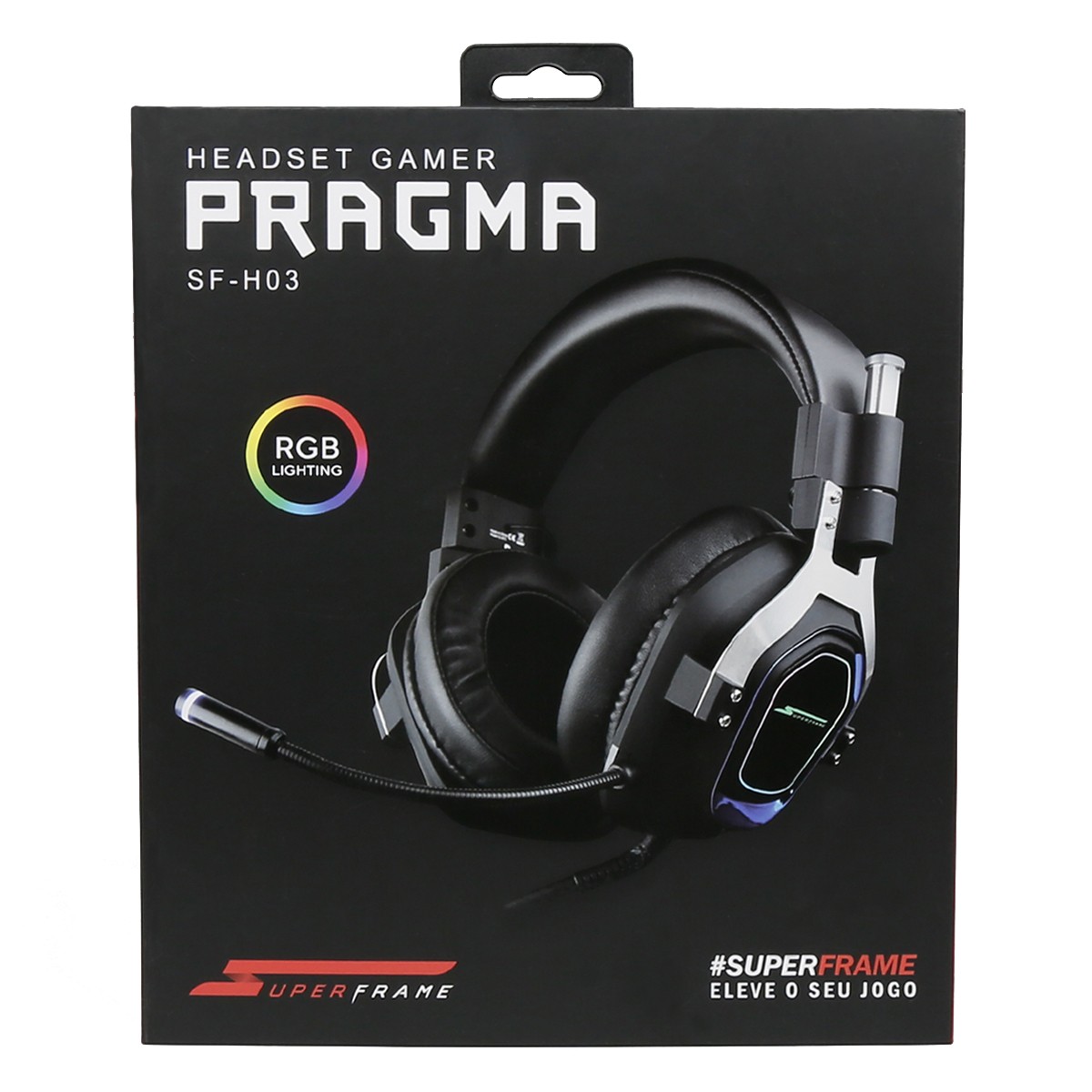Headset Gamer SuperFrame PRAGMA, 7.1 Surround, RGB, USB, Drives de 50mm, Black