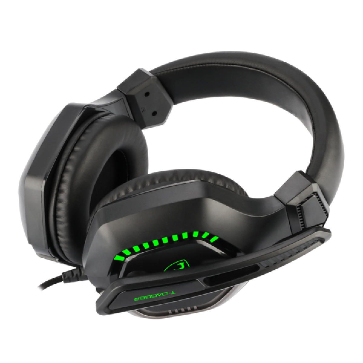 Headset Gamer T-Dagger Eiger, 3.5mm + USB, Green, T-RGH208