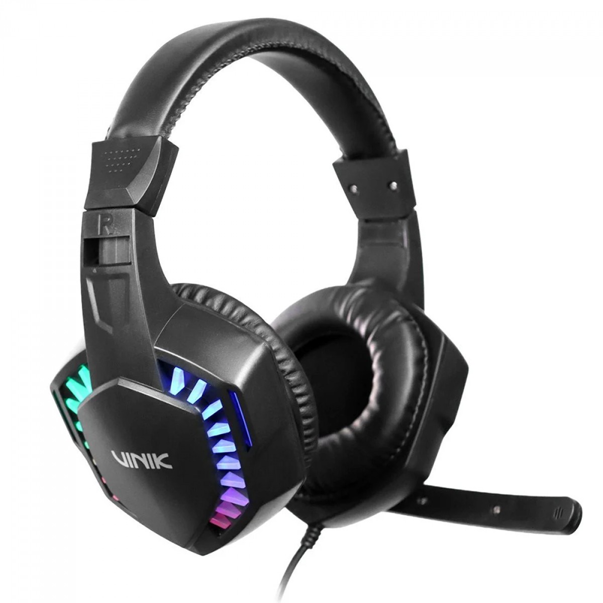  Headset Gamer Vinik Guardian, Rainbow, USB/3.5mm, Drivers de 40mm, Preto, VKHSGGDP
