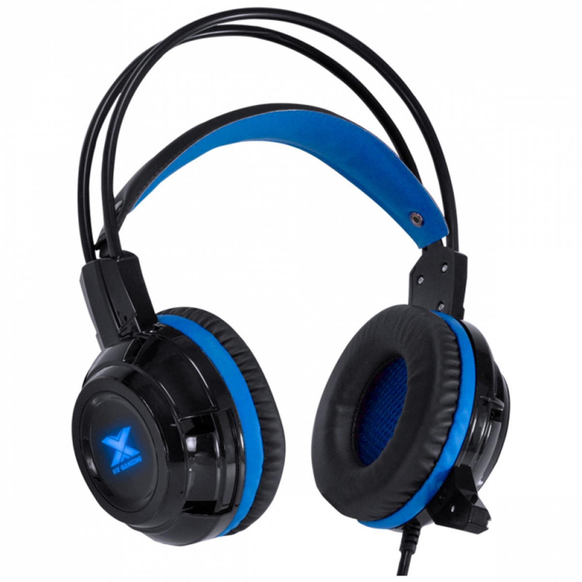 Headset Gamer Vinik Taranis V2, 3,5mm Stereo, Led Azul, Drivers de 40mm, Preto e Azul