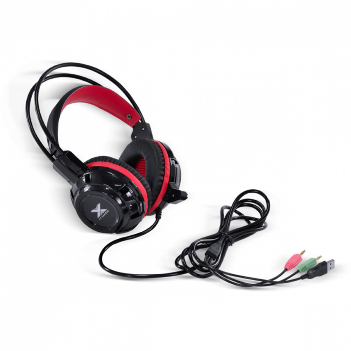 Headset Gamer Vinik Taranis V2, 3,5mm Stereo, Led Vermelho, Drivers de 40mm, Preto e Vermelho