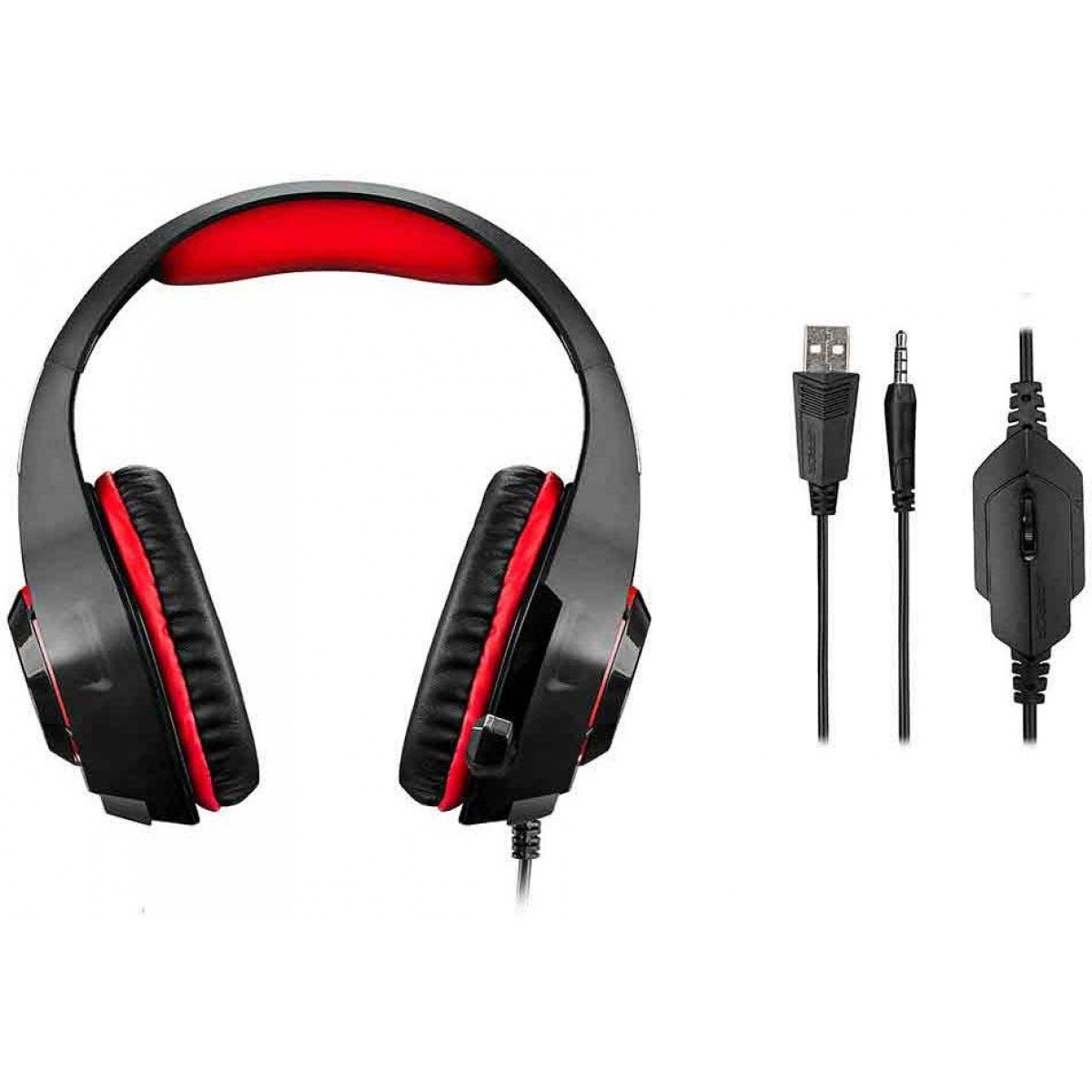 Headset Gamer Warrior Rama Stero, USB/P2, Preto/Vermelho, PH219
