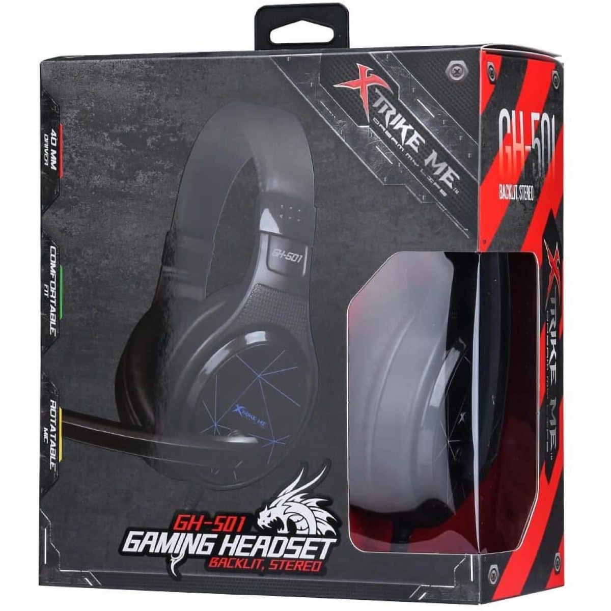 Headset Gamer XTRIKE-ME GH-501, Black/Blue, Backlit, GH501BK
